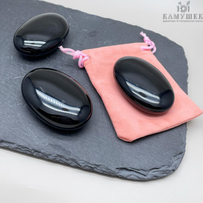 Агат черный овал 40х60 мм