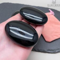 Агат черный овал 40х60 мм