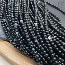 Агат черный с прожилками 4 мм