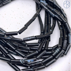 Агат черный с прожилками трубочки 13х4 мм