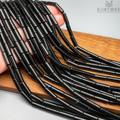 Агат Черный трубочки 13*4,5 мм