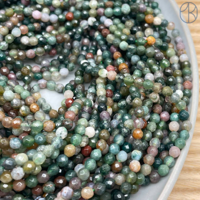 Агат древесный мелкая огранка 4 мм (128 граней)