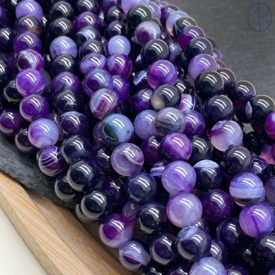 Агат фиолетовый (тонированный) 10 мм 