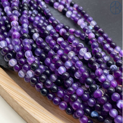 Агат фиолетовый (тонированный) 4 мм 