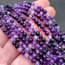 Агат фиолетовый (тонированный) 4 мм 