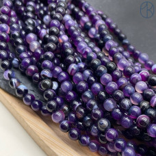 Агат фиолетовый (тонированный) 6 мм 
