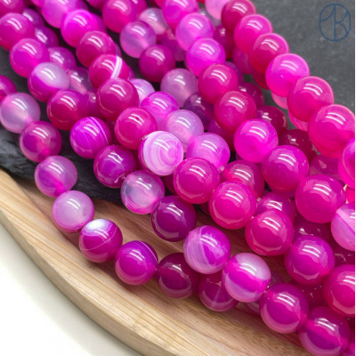 Агат фуксия (тонированный) 10 мм 