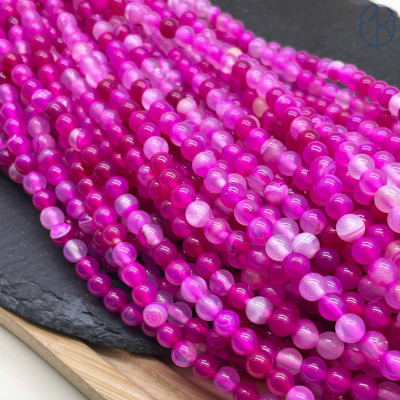 Агат фуксия (тонированный) 6 мм 