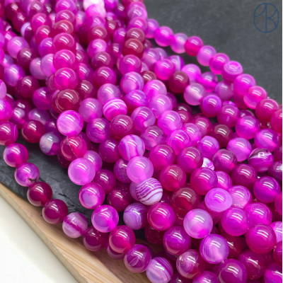 Агат фуксия (тонированный) 8 мм 