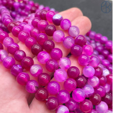 Агат фуксия (тонированный) 8 мм 