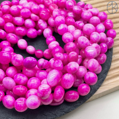 Агат галтовка фуксия (тонированный) ~ 9-14 мм