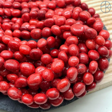 Агат галтовка красный (тонированный) ~ 9-14 мм