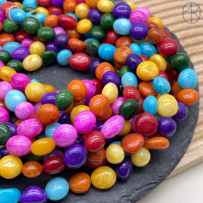 Агат галтовка микс (тонированный) ~ 9-14 мм