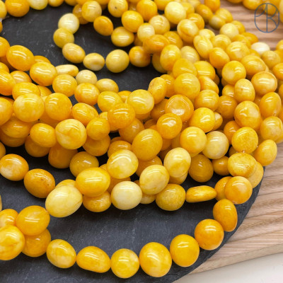 Агат галтовка желтый (тонированный) ~ 9-14 мм