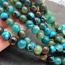 Агат голубой микс тонированный 8 мм