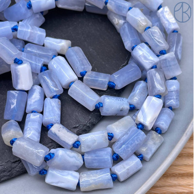 Агат голубой (Сапфирин) фриформ цилиндр ~ 11-12 мм