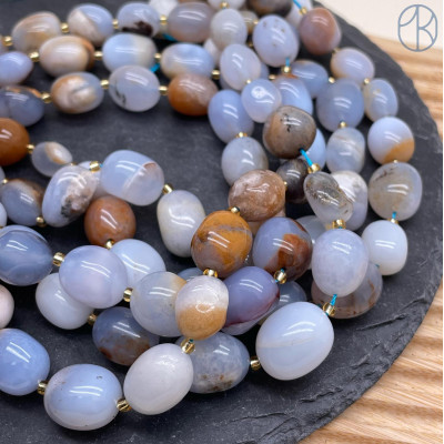 Агат голубой (Сапфирин) галтовка ~ 15-17 мм