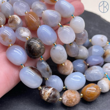 Агат голубой (Сапфирин) галтовка ~ 15-17 мм