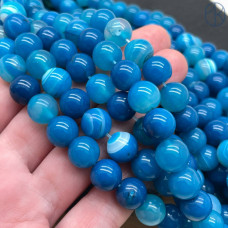 Агат голубой (тонированный) 10 мм