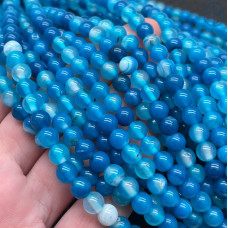 Агат голубой (тонированный) 6 мм