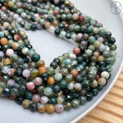 Агат индийский крупная огранка 4 мм (64 грани)