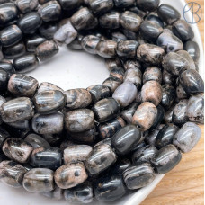 Агат коричнево-серый бочата 14х10 мм