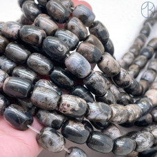 Агат коричнево-серый бочата 14х10 мм