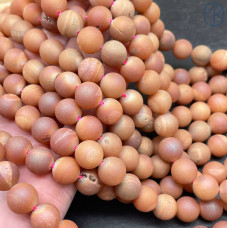 Агат коричневый тонированный с друзой 10 мм