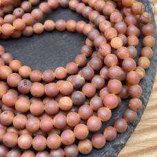 Агат коричневый тонированный с друзой 6 мм