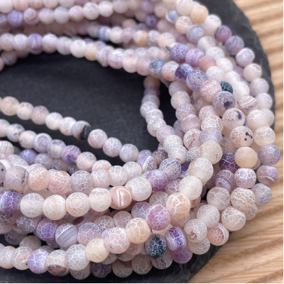 Агат Кракле фиолетовый 6 мм