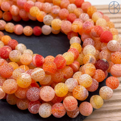 Агат Кракле оранжевый 10 мм