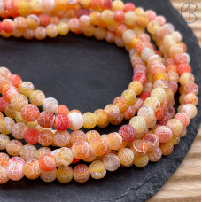 Агат Кракле оранжевый 6 мм