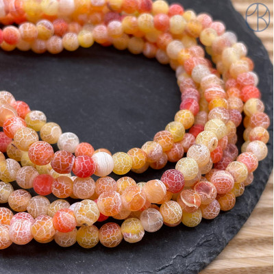 Агат Кракле оранжевый 6 мм