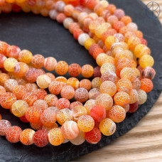 Агат Кракле оранжевый 8 мм
