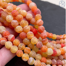 Агат Кракле оранжевый 8 мм