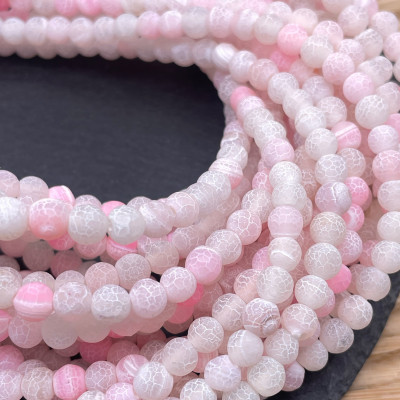 Агат Кракле розовый 6 мм