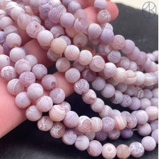 Агат кракле серо-розовый 8 мм