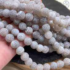 Агат Кракле серый 10 мм