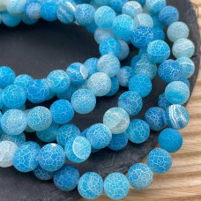 Агат кракле светло-голубой №1 10 мм