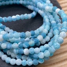 Агат кракле светло-голубой 6 мм