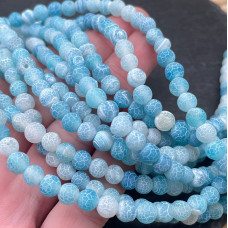 Агат кракле светло-голубой 6 мм