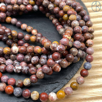 Агат красный океанический 6 мм