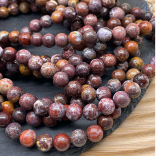 Агат красный океанический 8 мм