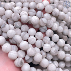 Агат кружевной белый матовый 10 мм