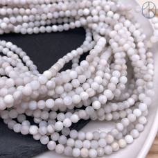 Агат кружевной белый матовый 4 мм