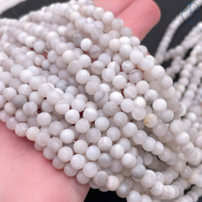 Агат кружевной белый матовый 4 мм