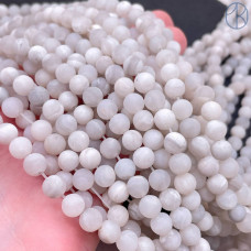 Агат кружевной белый матовый 6 мм