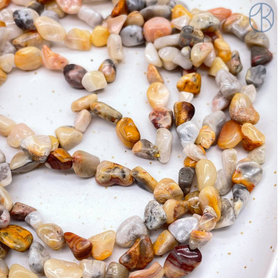 Агат кружевной галтовка ~ 6-8 мм