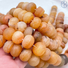 Агат матовый темно-желтый рондель 14х10 мм 