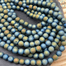 Агат микс №1 тонированный с друзой 6 мм